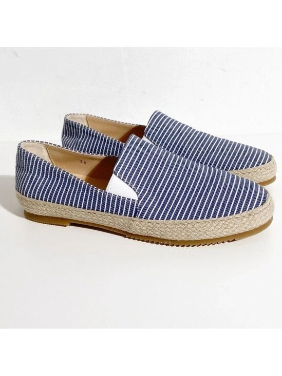 Ron White Shoes - New Ron White Delilah Espadrille Loafer in Denim Stripe size 36